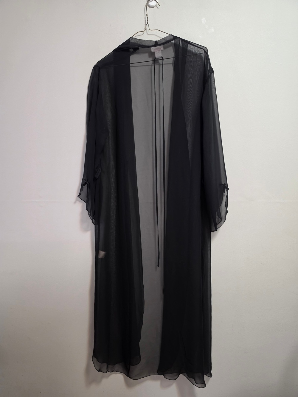 Versailles Sheer Black Long Robe Cover-Up - Picture 6 of 9